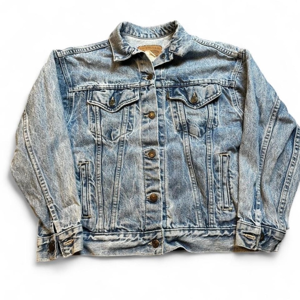 Vintage acid wash Levi's denim jacket youth‎ size large